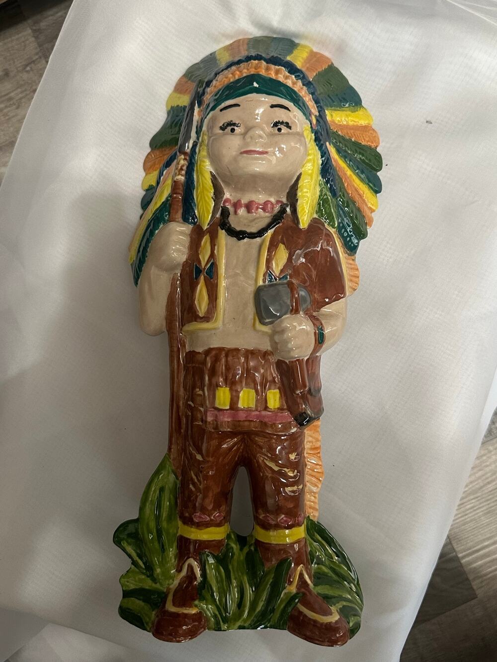 Hand painted Native American Statue
